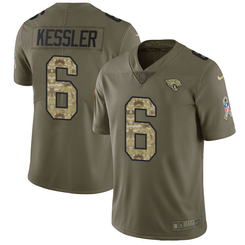 Jacksonville Jaguars #6 Cody Kessler Olive Camo Youth Stitched NFL Limited 2017 Salute to Service Jersey